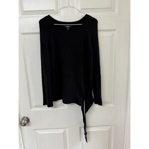 Simply Vera Vera Wang Black Ribbed Asymmetrical Sweater | Size S
